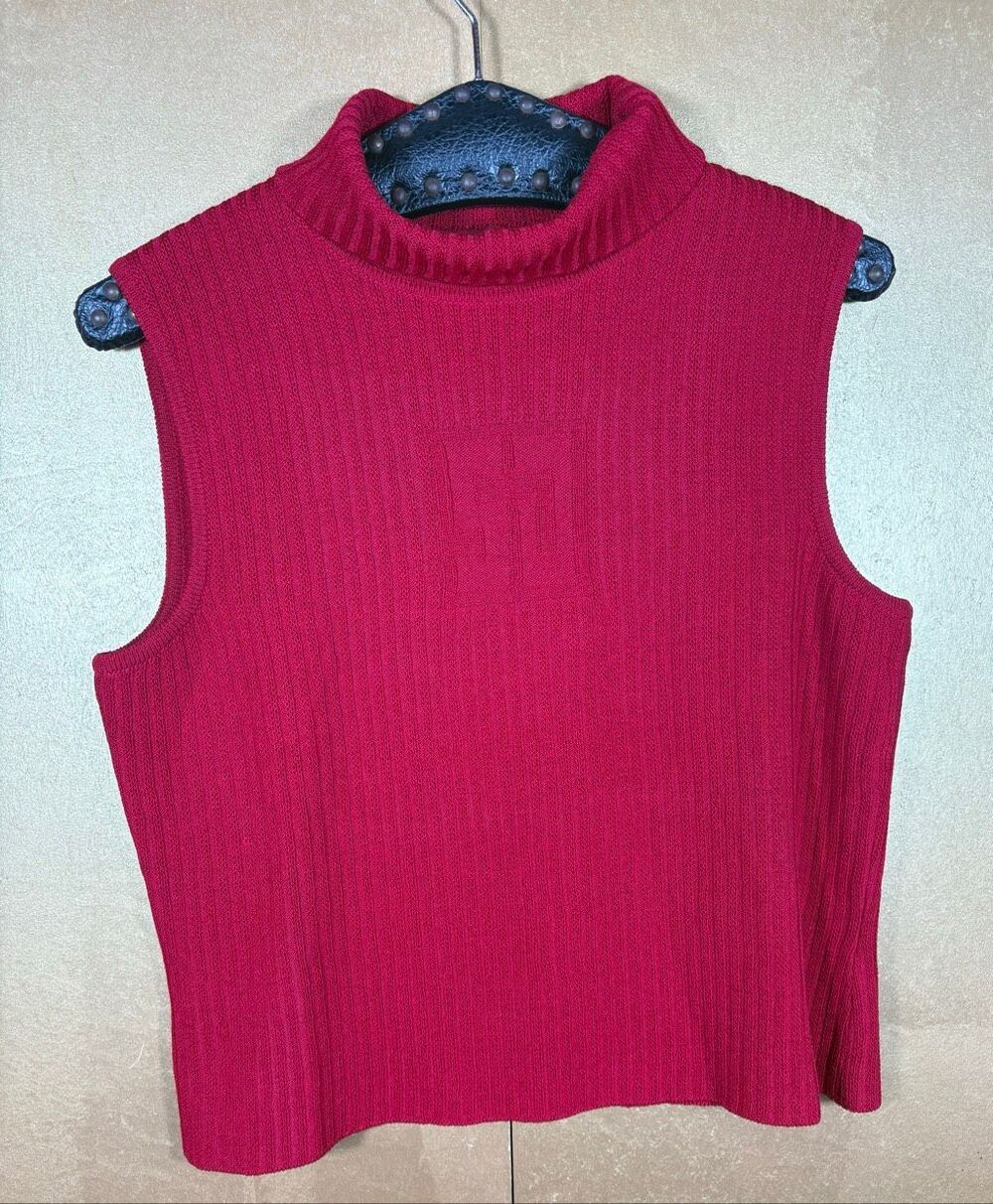 St. John sleeveless knit mock neck top size S